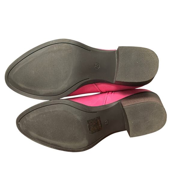 Dream Pairs Womens 8.5 Faux Pink Leather 2.25" Block Heel Mid Calf Cowboy Boots - Picture 6 of 8